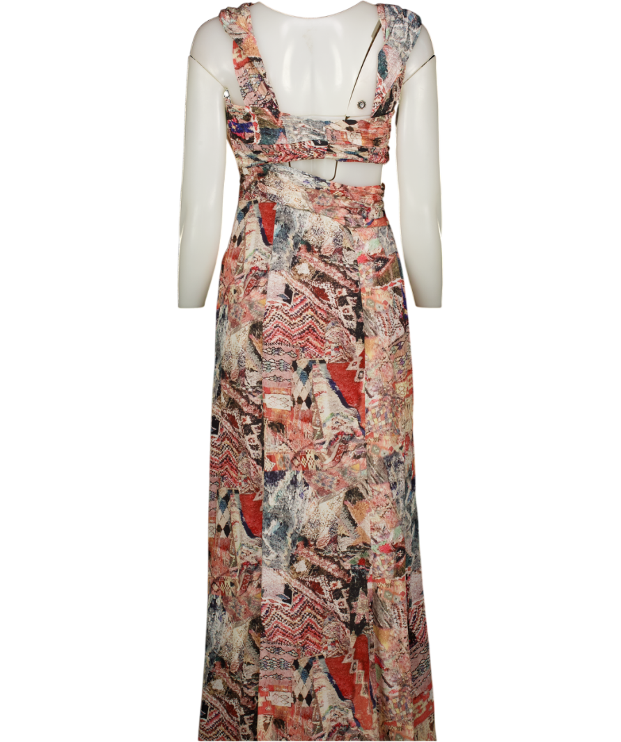 H&M Multicoloured Studio Collection Draped Patterned Dress UK 8