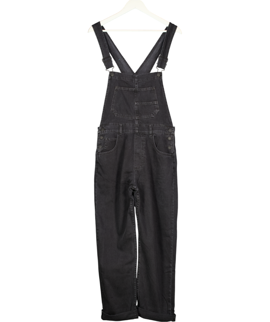 FREE PEOPLE X We The Free Ziggy Black Wash Denim Overall Dungarees UK XS