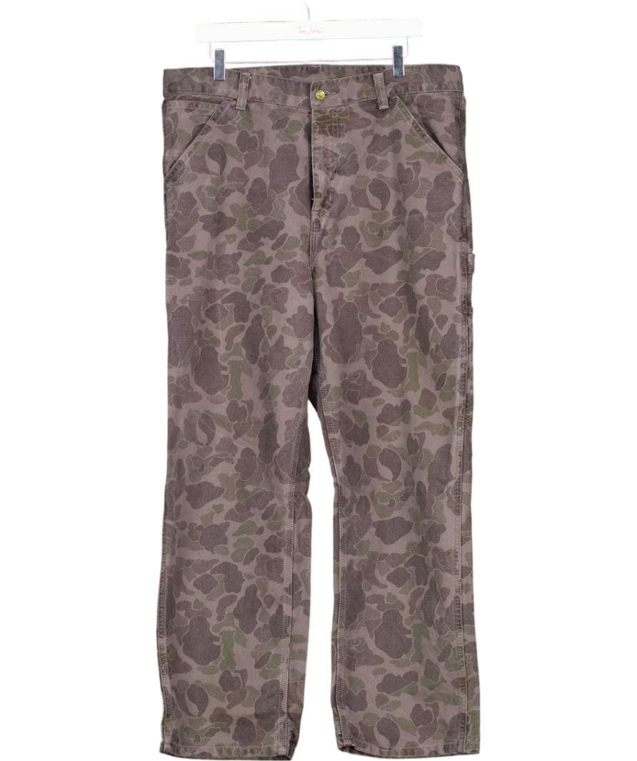 CARHARTT Grey Camo Combi/graphite Duck Single Knee  Trousers UK L