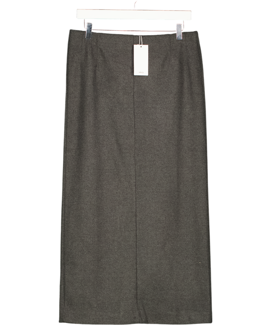 MANGO Grey Brushed Pencil Skirt UK M