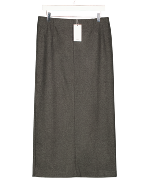 MANGO Grey Brushed Pencil Skirt UK M