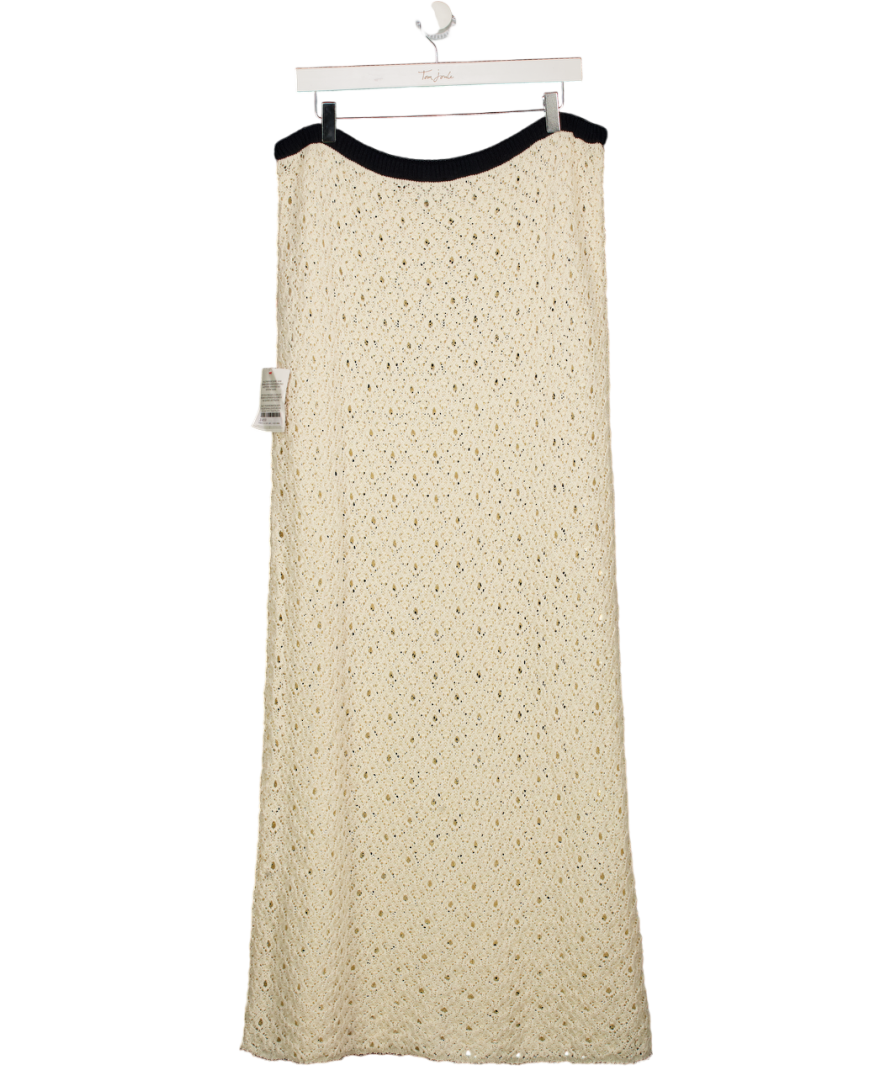 ASOS Cream Contrast Trim Crochet Bandeau Dress UK L