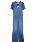 DONNA IDA Blue Opal The Softly Curved Jumpsuit UK S