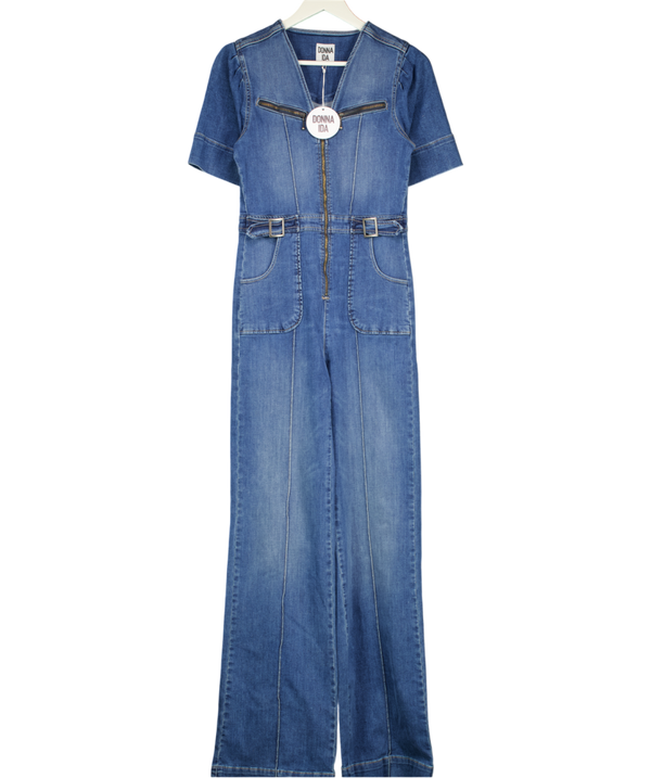 DONNA IDA Blue Opal The Softly Curved Jumpsuit UK S