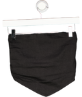 FAITHFUL THE BRAND Black Linen Shirred Back Bandeau Top UK 8