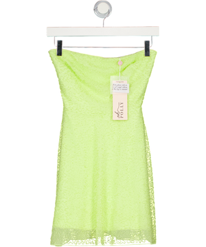 Oh Polly Lime Green Beaded Mini Dress UK 6
