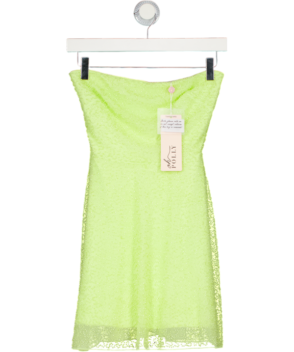 Oh Polly Lime Green Beaded Mini Dress UK 6