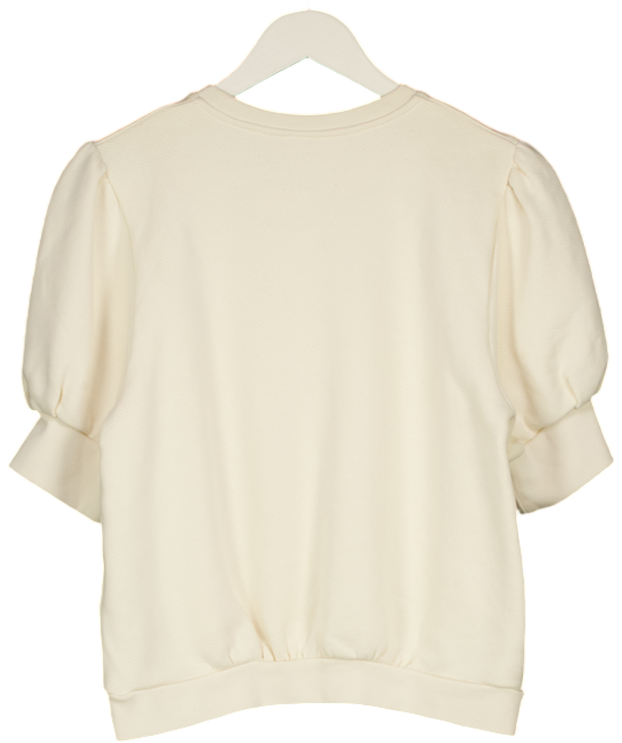 Ba&sh Cream Puff Sleeve Sweatshirt UK 8