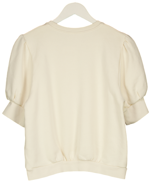 Ba&sh Cream Puff Sleeve Sweatshirt UK 8