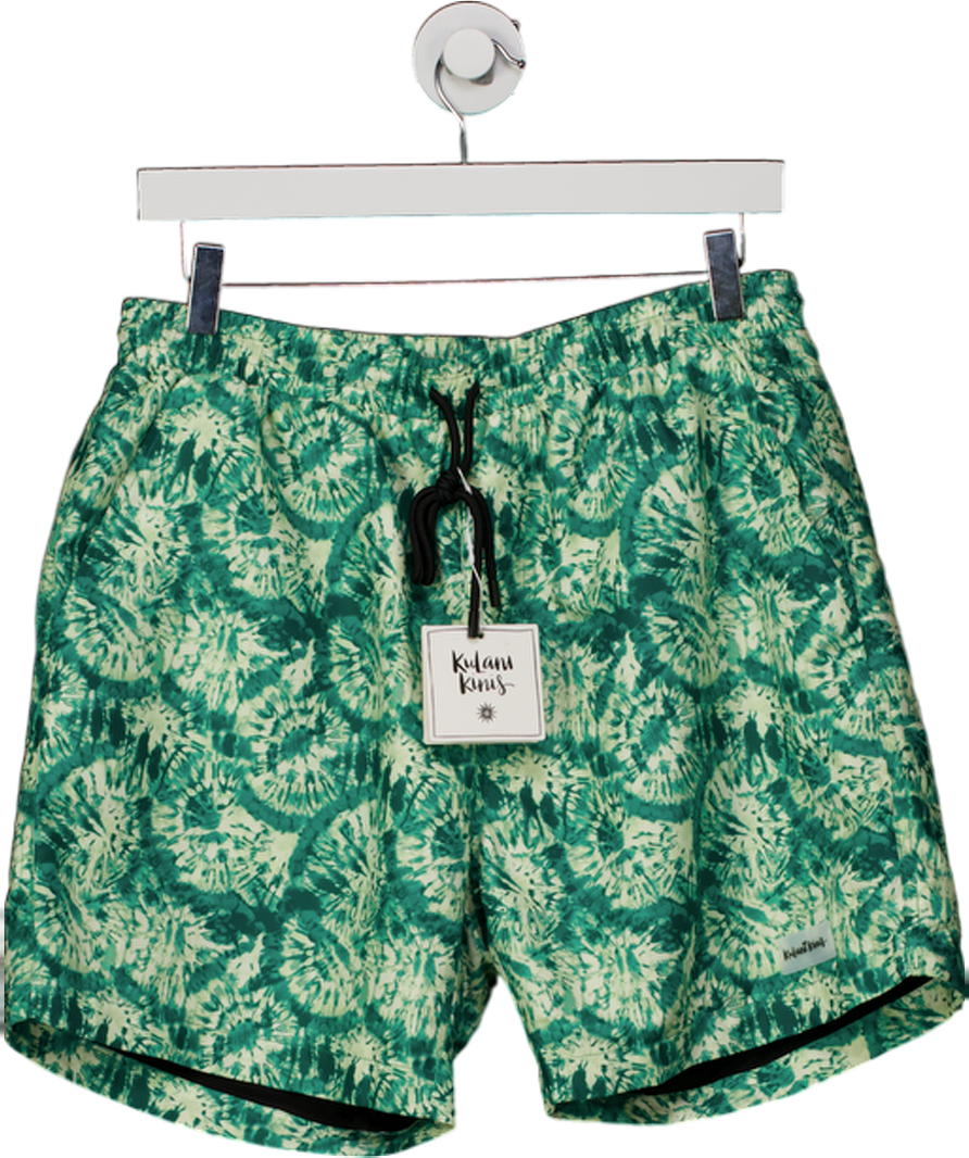 Kulani Kinis Green Emerald Tides Swim Trunks UK M