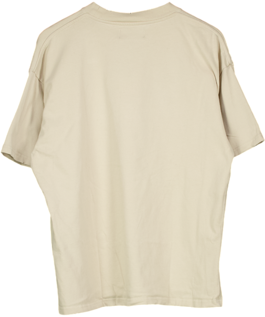REPRESENT Beige 'reign In Pain" Graphic T-shirt UK M