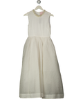 H&M White Simone Rocha Silk-blend Cloqué Dress Pearl Neckline UK XS