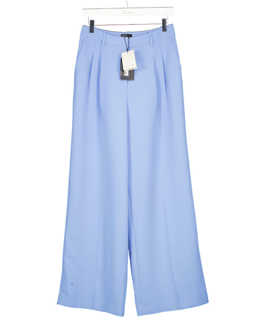 NOBODY'S CHILD Cornflower Blue Wide Leg Jax Crepe Trousers UK 10