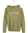 JACK WILLS Olive Green Logo Hoodie UK 10
