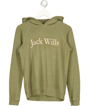 JACK WILLS Olive Green Logo Hoodie UK 10