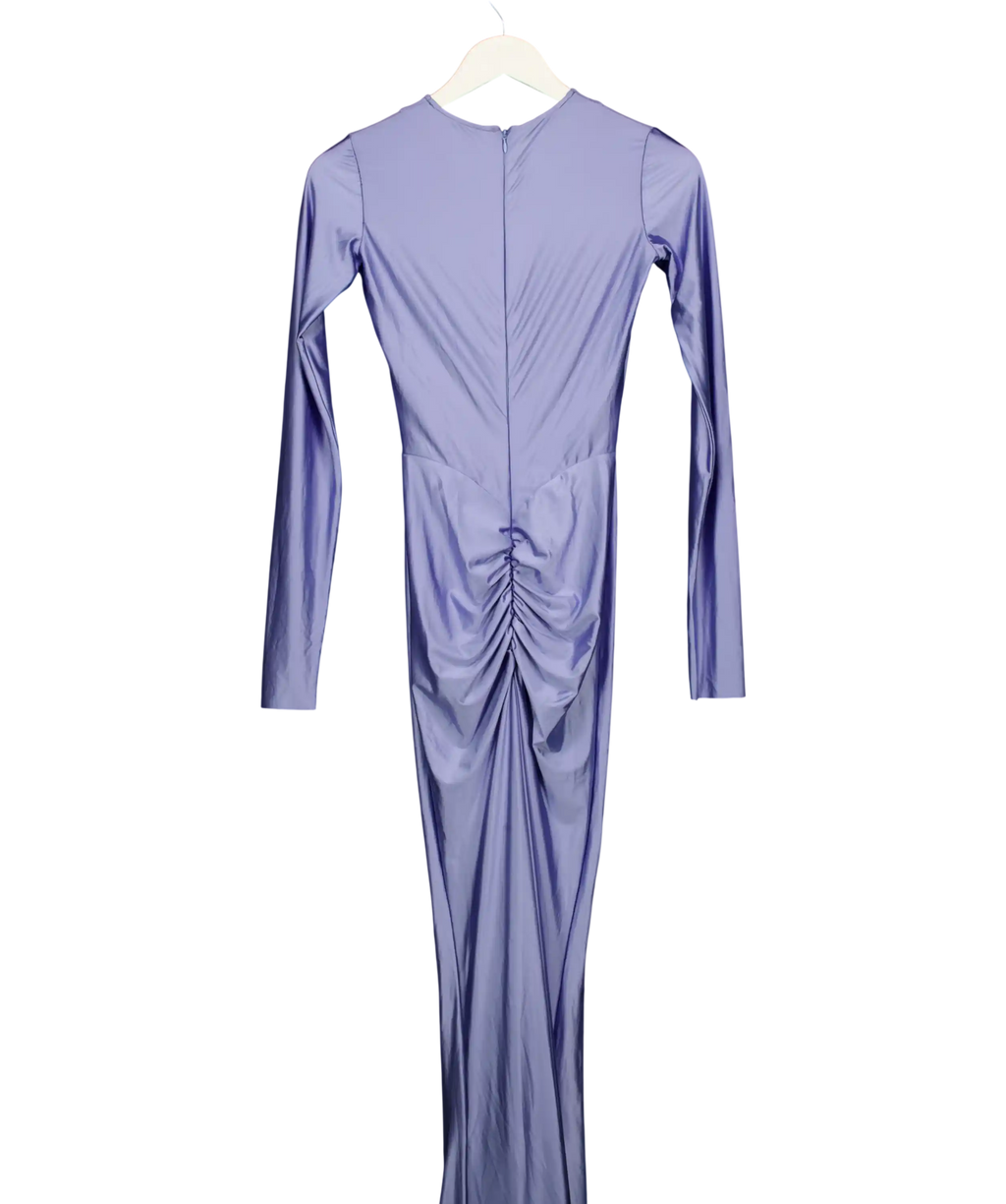 MOOS STUDIO Blue High Shine Celestial Long Sleeve Maxi Dress  Fr36 UK 8
