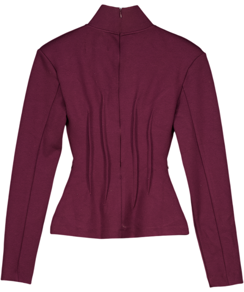 ARRANGE Structured Jersey Top In Purple UK 6