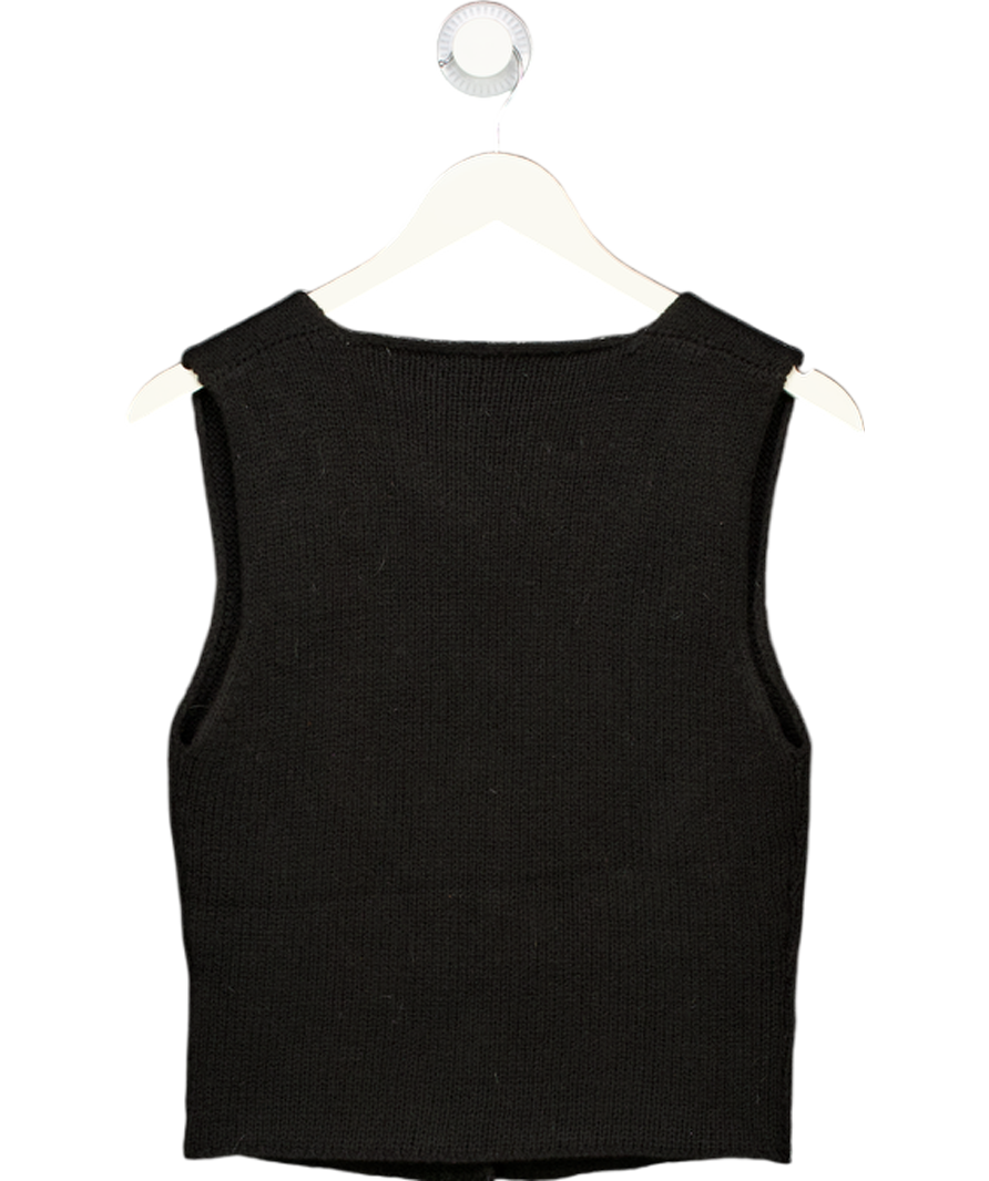 RUMORED Black Knit Waistcoat Top UK S