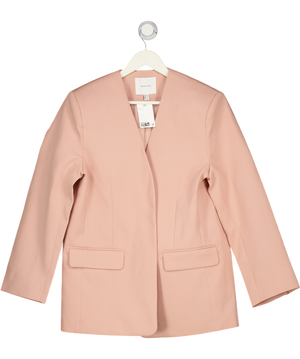 H&M Pink Collarless Twill Blazer UK S