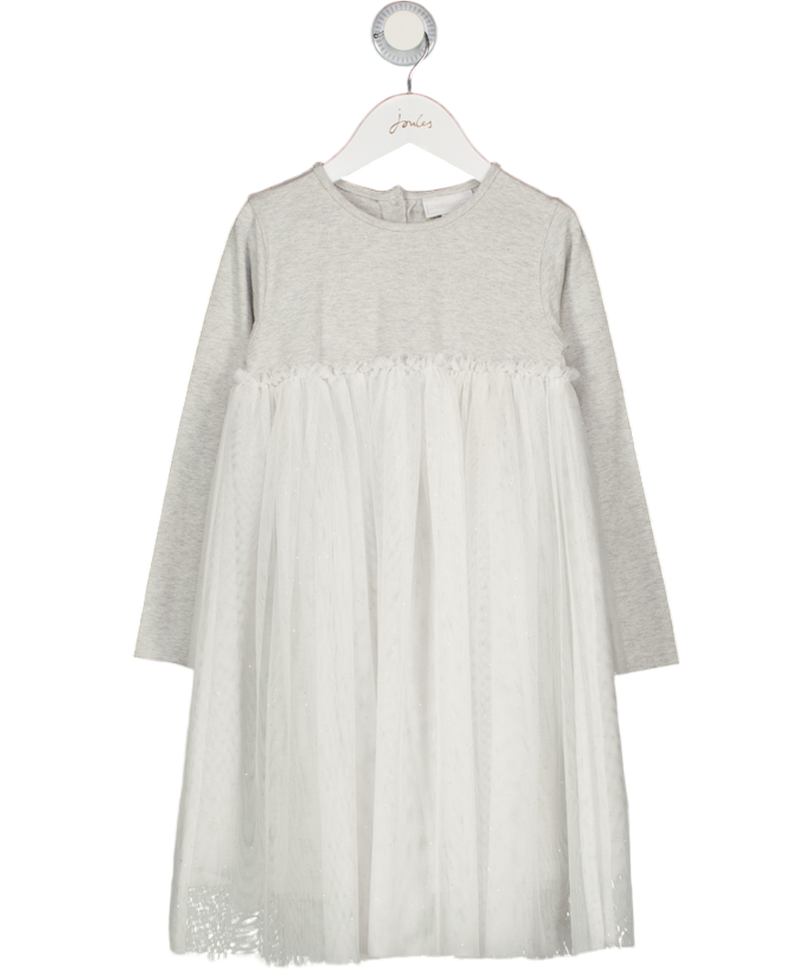 THE WHITE COMPANY Grey Glitter Tulle Skirted Dress 5/6 Years