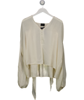 ASOS Cream Satin Scarf Neck Blouse UK 16