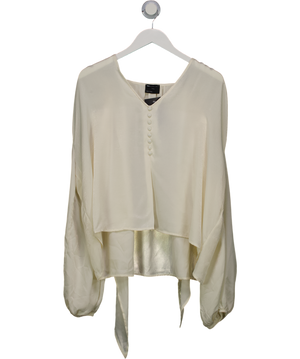 ASOS Cream Satin Scarf Neck Blouse UK 16