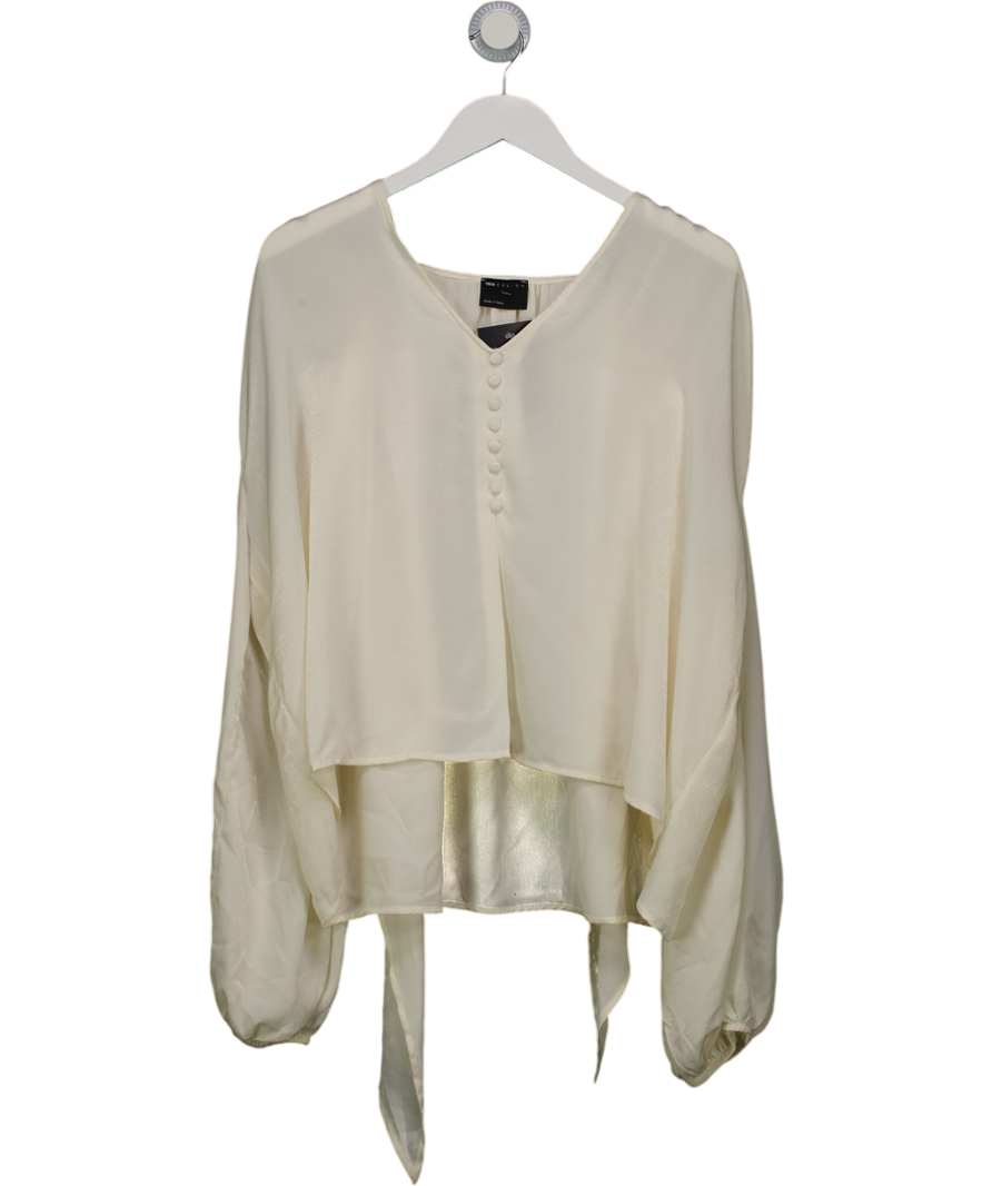 ASOS Cream Satin Scarf Neck Blouse UK 16