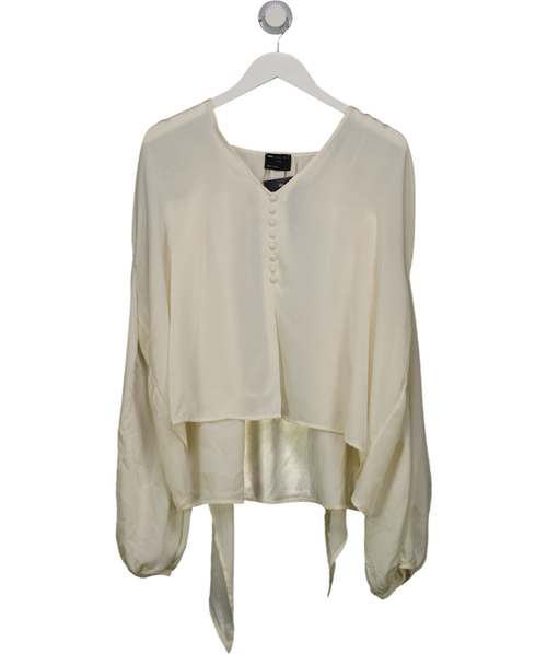 ASOS Cream Satin Scarf Neck Blouse UK 16