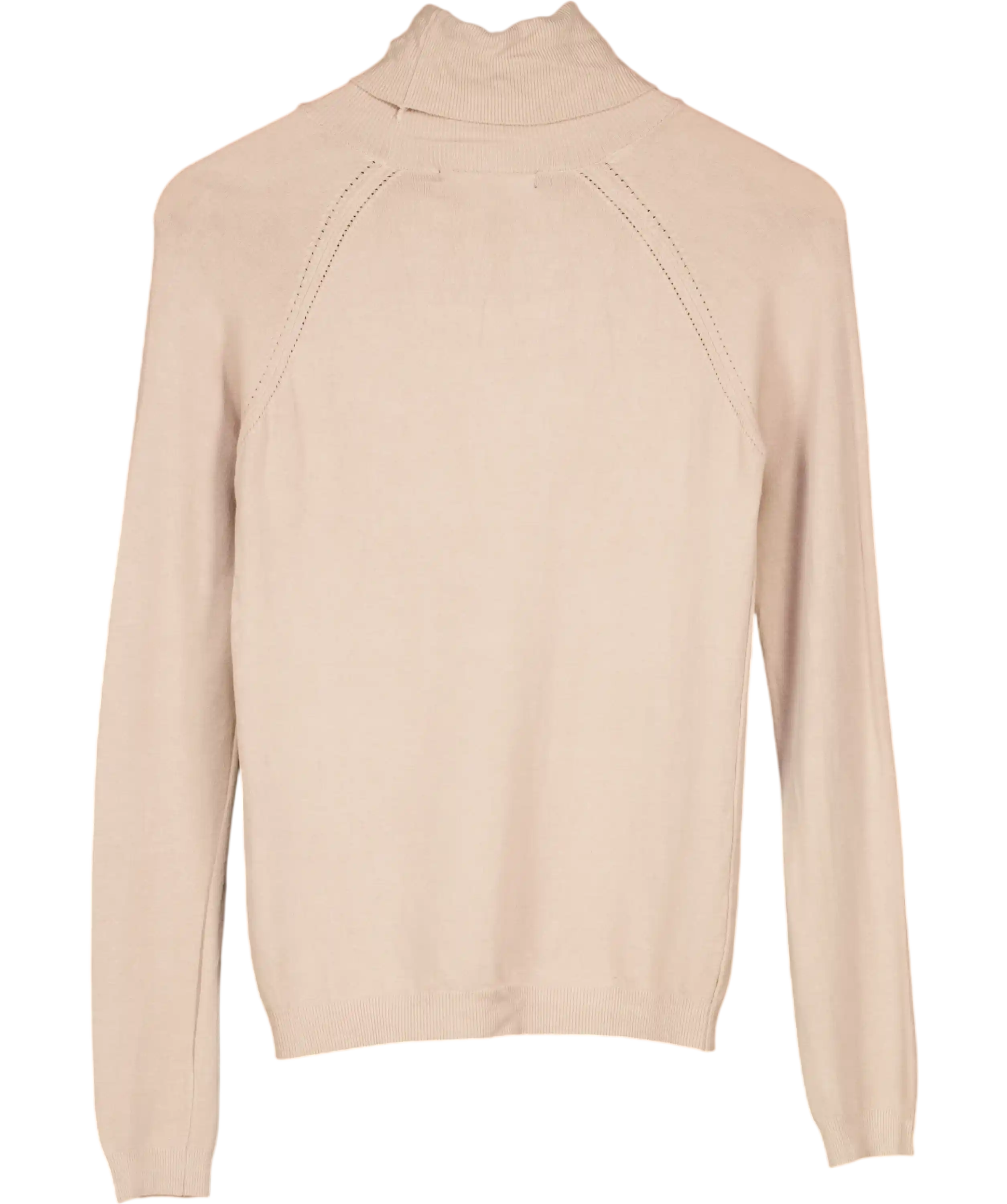 KAREN MILLEN Beige Essential Knit Roll Neck Jumper UK XS/S