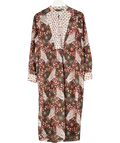 LIBERTY OF LONDON Brown Floral Print 100% Cotton Midi Dress UK 10