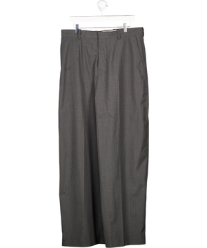Acne Studios Grey Pinstriped Woven Tailored Trousers UK L