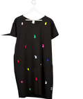 AESTHETIC LAUNDRY Black Rainbow Tag T-shirt Dress UK XL