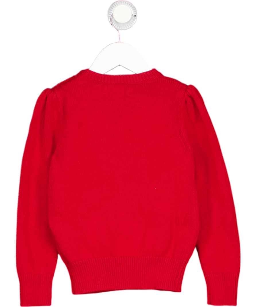 POLO RALPH LAUREN Red Kids Tartan Polo Bear Cotton Jumper 6 Years
