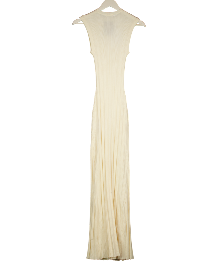 CHARCOAL Cream Rib Knit Sleeveless Maxi Dress UK 8