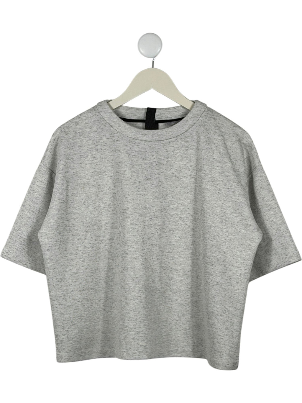 OLIVER BONAS Grey Top Crew-Neck Zip-Back T-Shirt UK 12