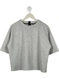 OLIVER BONAS Grey Top Crew-Neck Zip-Back T-Shirt UK 12