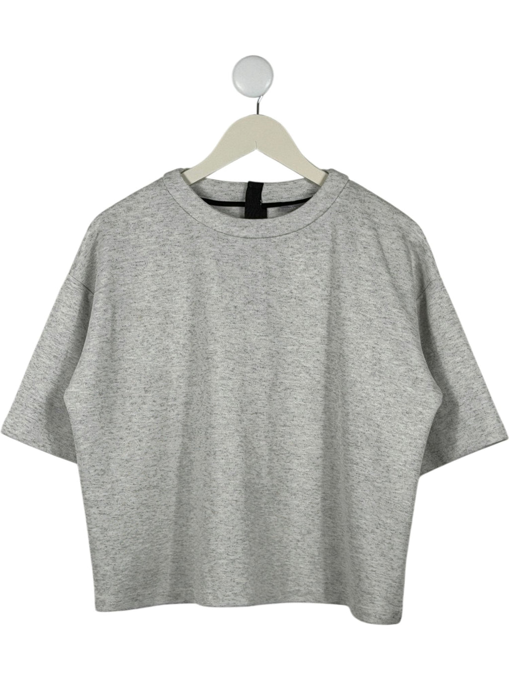 OLIVER BONAS Grey Top Crew-Neck Zip-Back T-Shirt UK 12