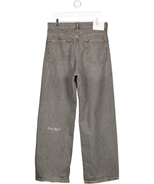 545 DENIM Washed Grey Wide Fit Jeans UK M