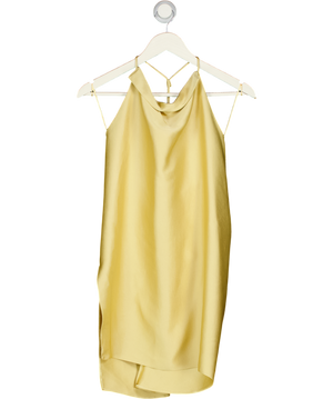 ZARA Champagne Gold Satin Halter Neck Top UK XS