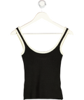 PRETTY LAVISH Black / Cream Scoop Neck Knit Top UK XS