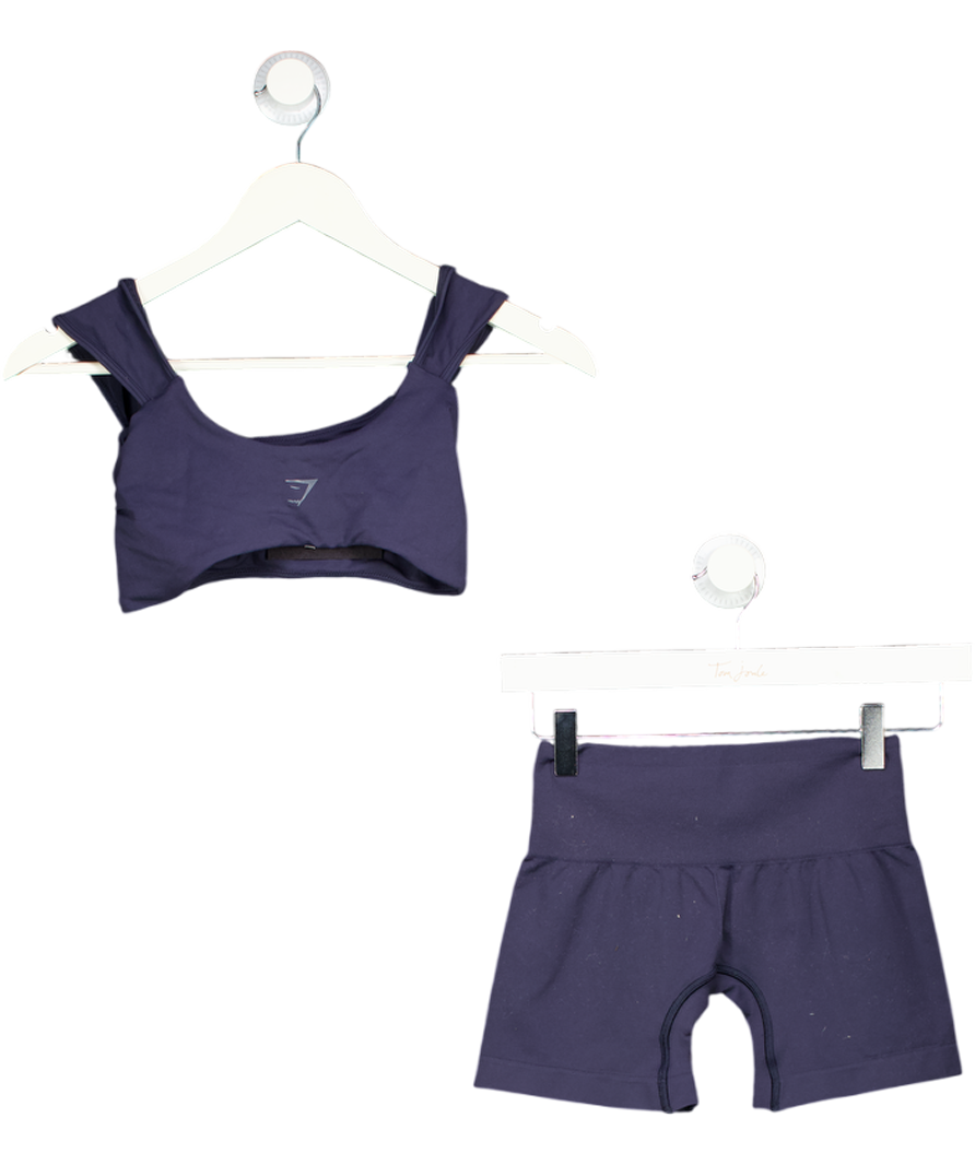 gymshark Blue Everyday Seamless Shorts And Soft Sculpt Cap Sleeve Bralette UK S
