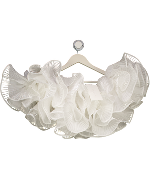 SELEZZA White Ruffled  Aila Top UK M