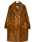 WHISTLES Brown Teddy Faux Fur Coat UK XL
