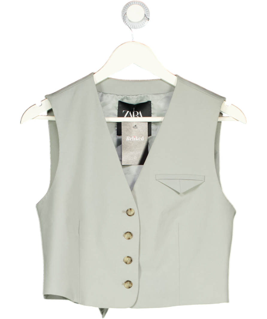 ZARA Grey Sleeveless Waistcoat Top UK M