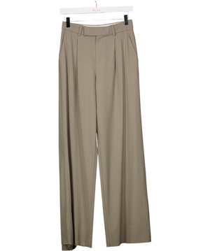 MANGO Beige Pleated Straight Leg Tailored Trousers UK 6