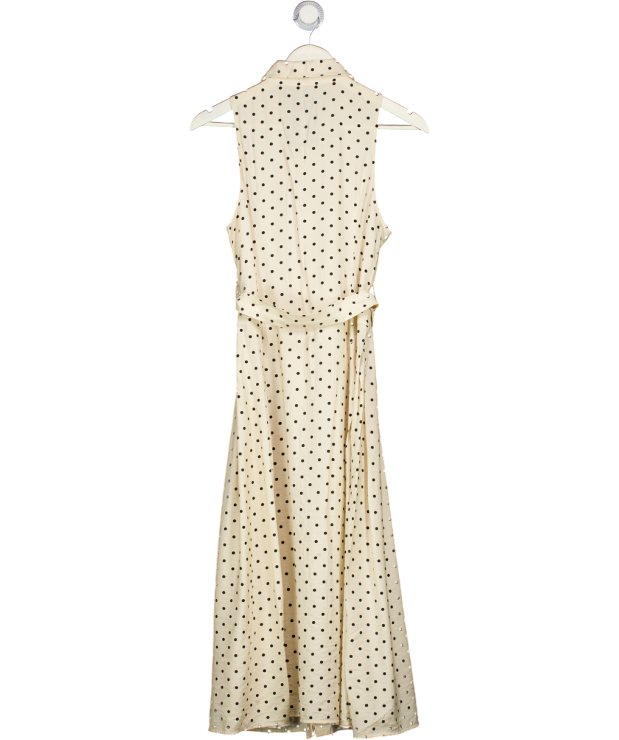 MANGO Cream Polka Dot Shirt Dress UK 8