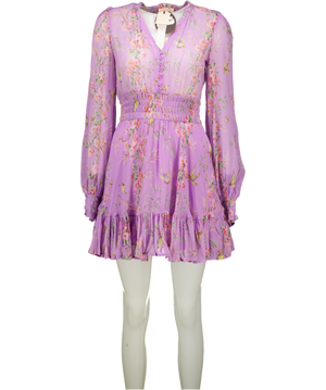 byTIMO Lilac Purple Mini Long Sleeved Dress In Plum Garden UK XS
