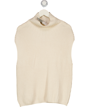H&M Cream Wool-blend Turtleneck Sweater Vest UK S