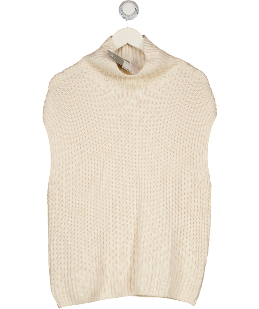 H&M Cream Wool-blend Turtleneck Sweater Vest UK S