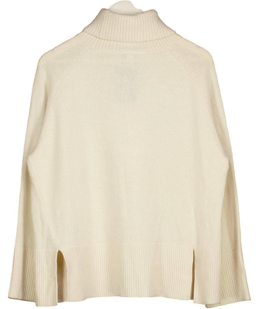 REISS Edina Relaxed Wool-cashmere Blend Roll Neck Jumper In Cream UK M